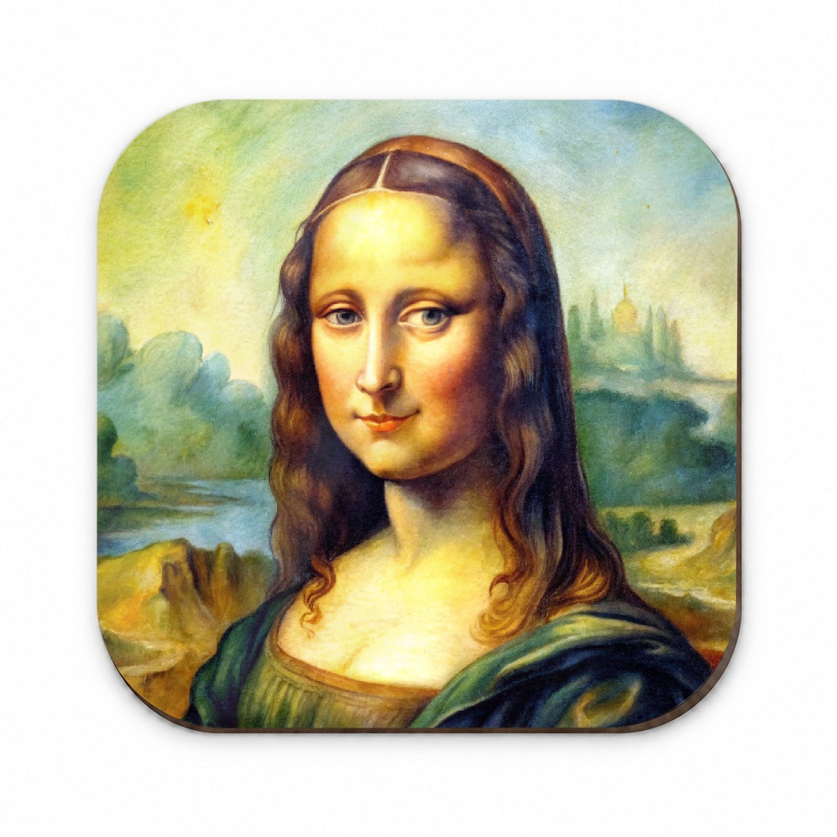 Simple Faux Mona Lisa Watercolor Painting Fridge Magnet