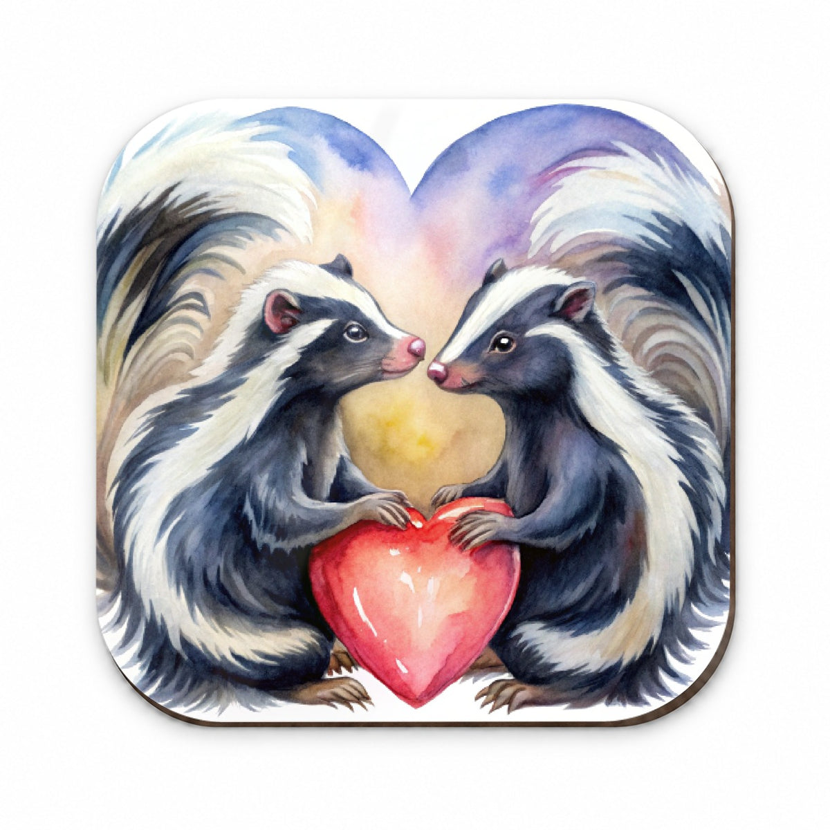 Skunks In Love Hearts Valentine's Day Fridge Magnet