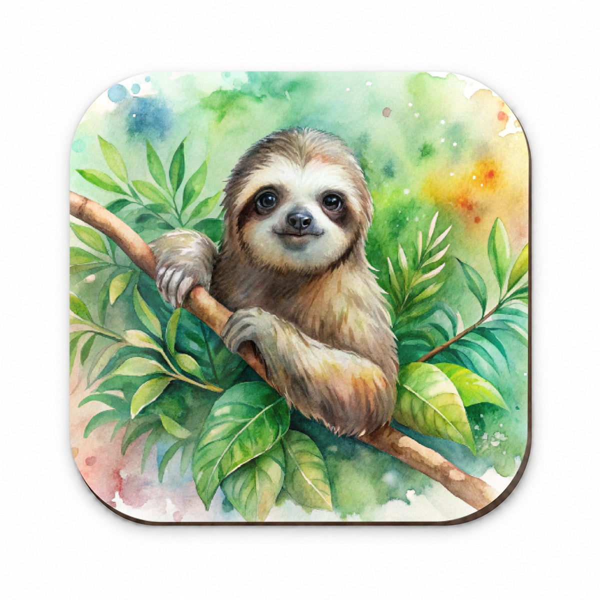 Sloth In A Tree Watercolor Fridge Magnet