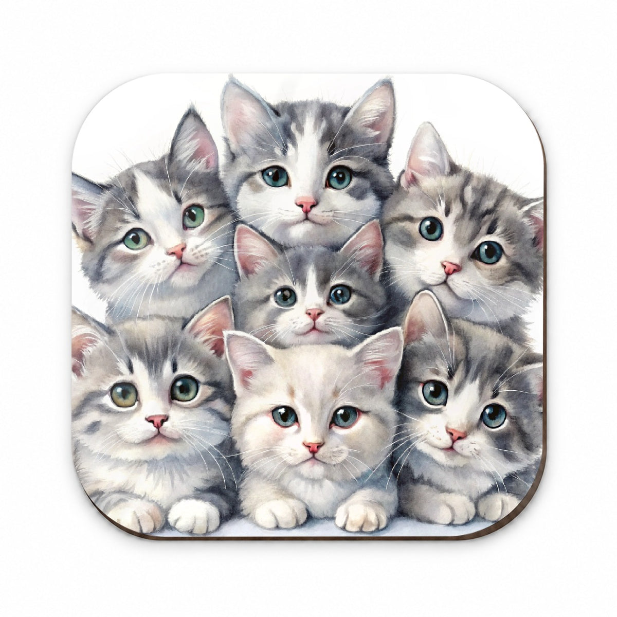 Sweet Gray And White Cats Fridge Magnet