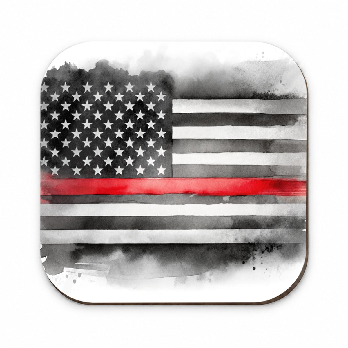 Thin Red Line Black And White American Flag Support Firemen Firefighters Fridge Magnet