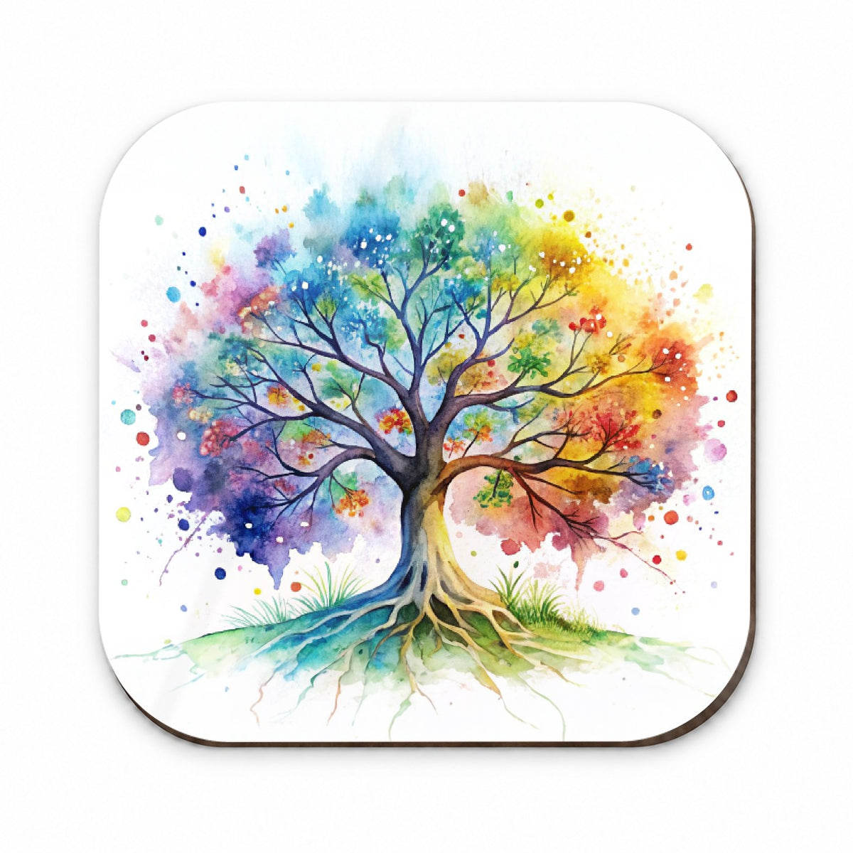 Tree Of Life Rainbow Watercolor Fridge Magnet
