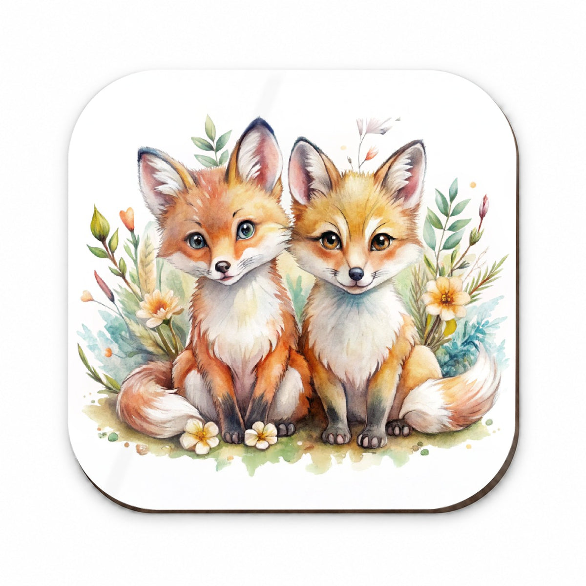 Two Sweet Foxes Fridge Magnet