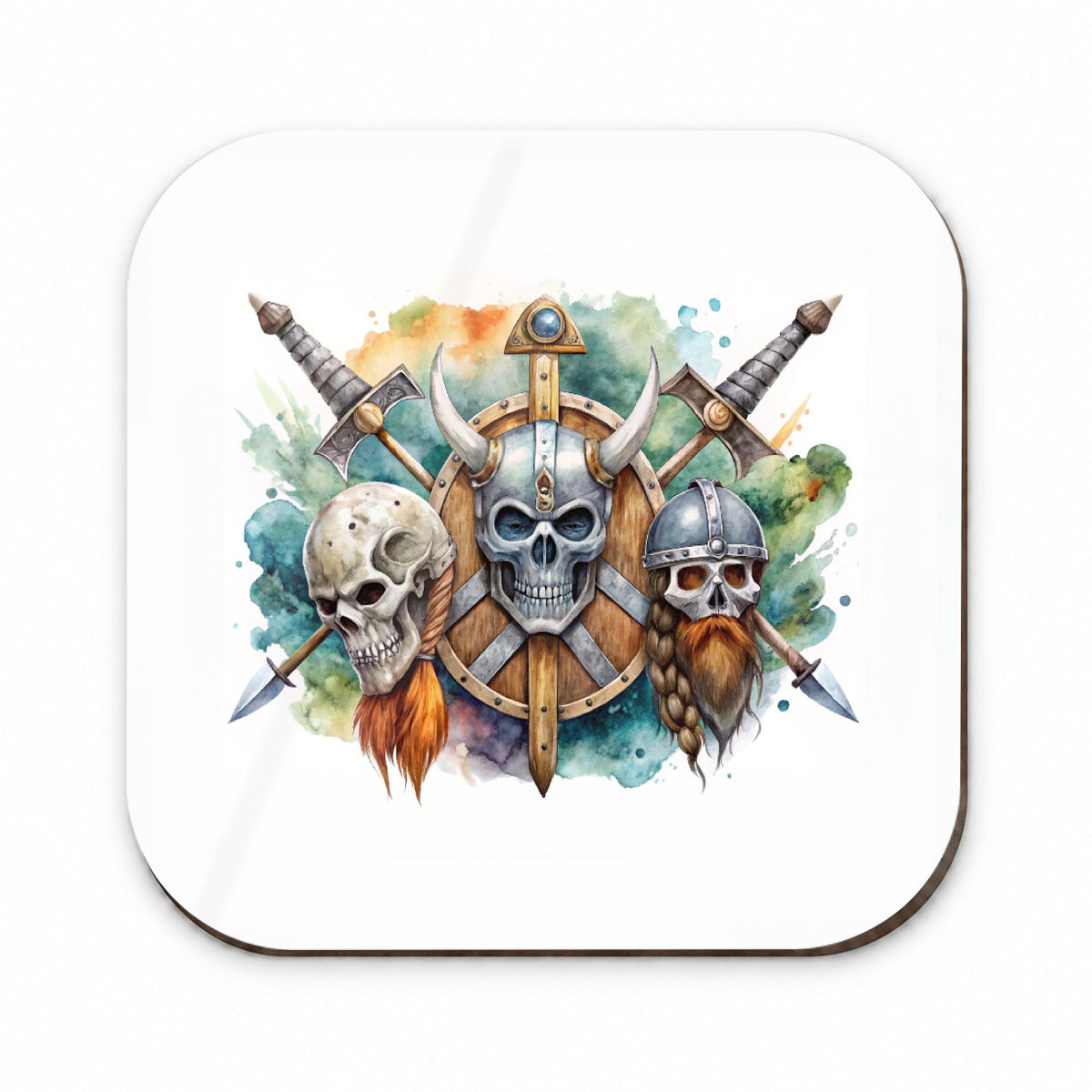 Viking Symbols Shields Swords Skulls Watercolor Fridge Magnet