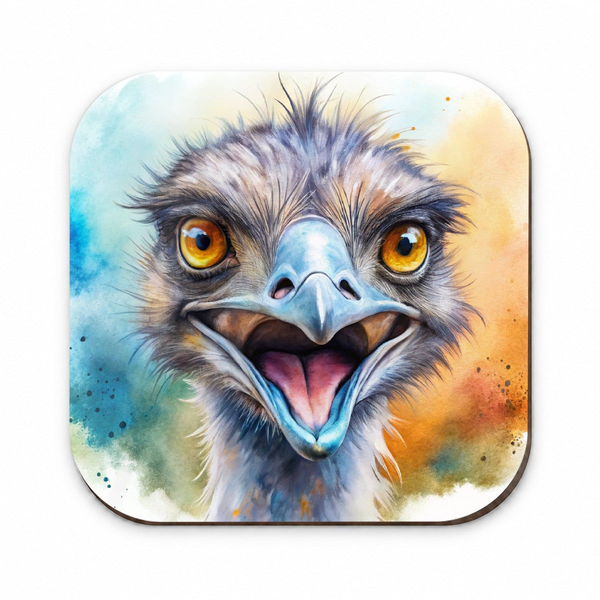 Angry Emu Watercolor Fridge Magnet