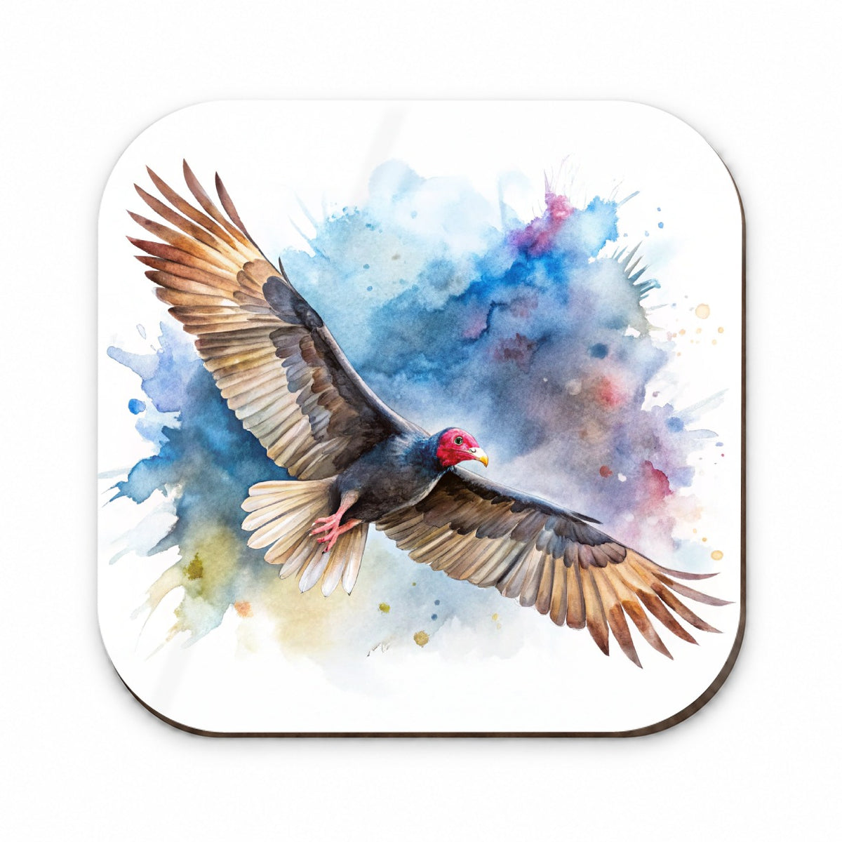 Black Turkey Vulture In Flight Watercolor Fridge Magnet