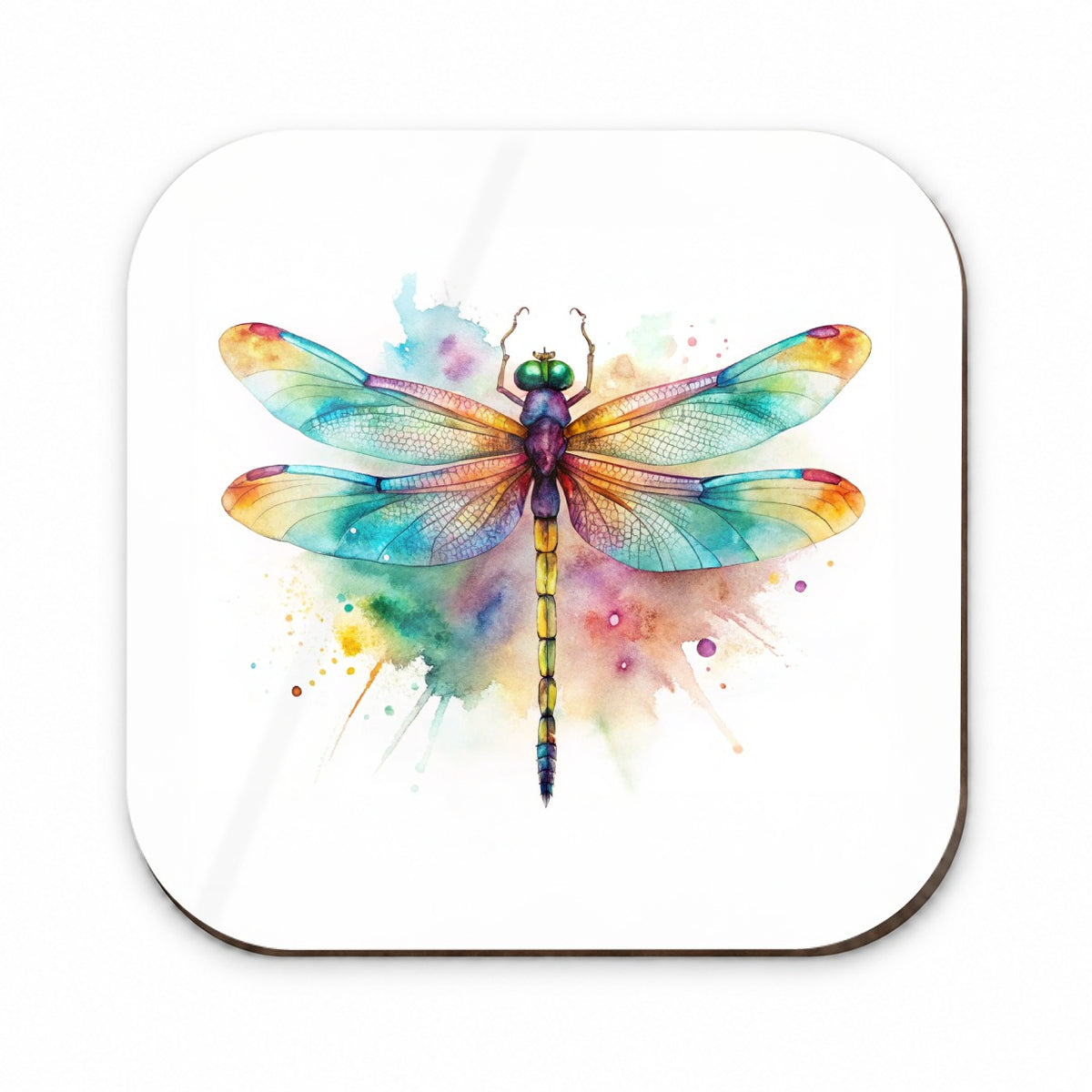 Dragonfly Colorful Background Watercolor Fridge Magnet