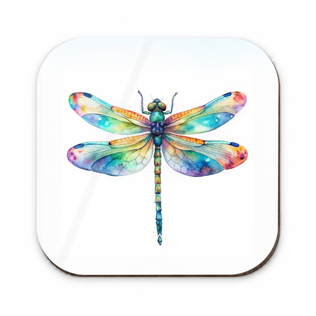 Dragonfly Rainbow Watercolor Fridge Magnet