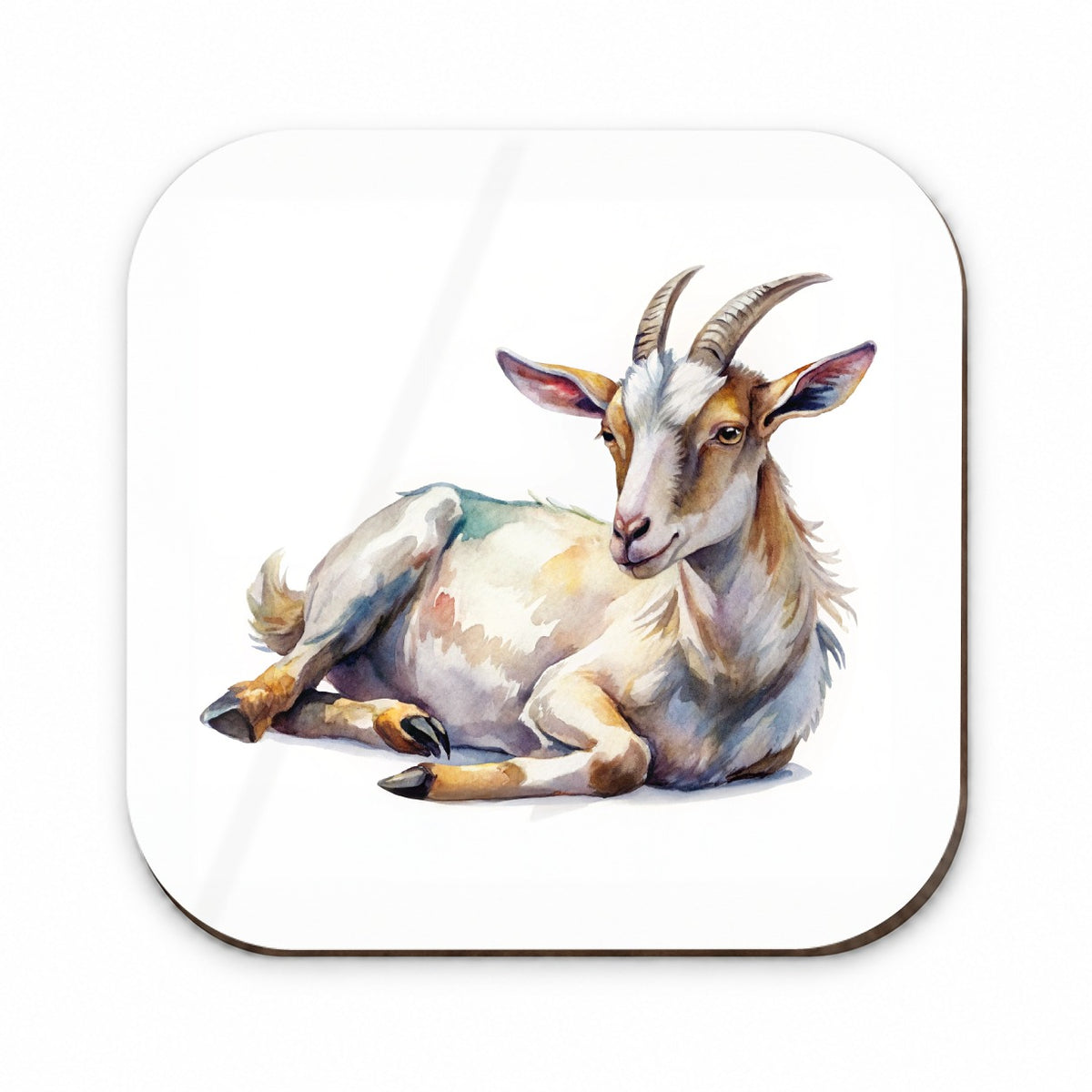 Fainting Goat Lying On Its Side Watercolor Fridge Magnet