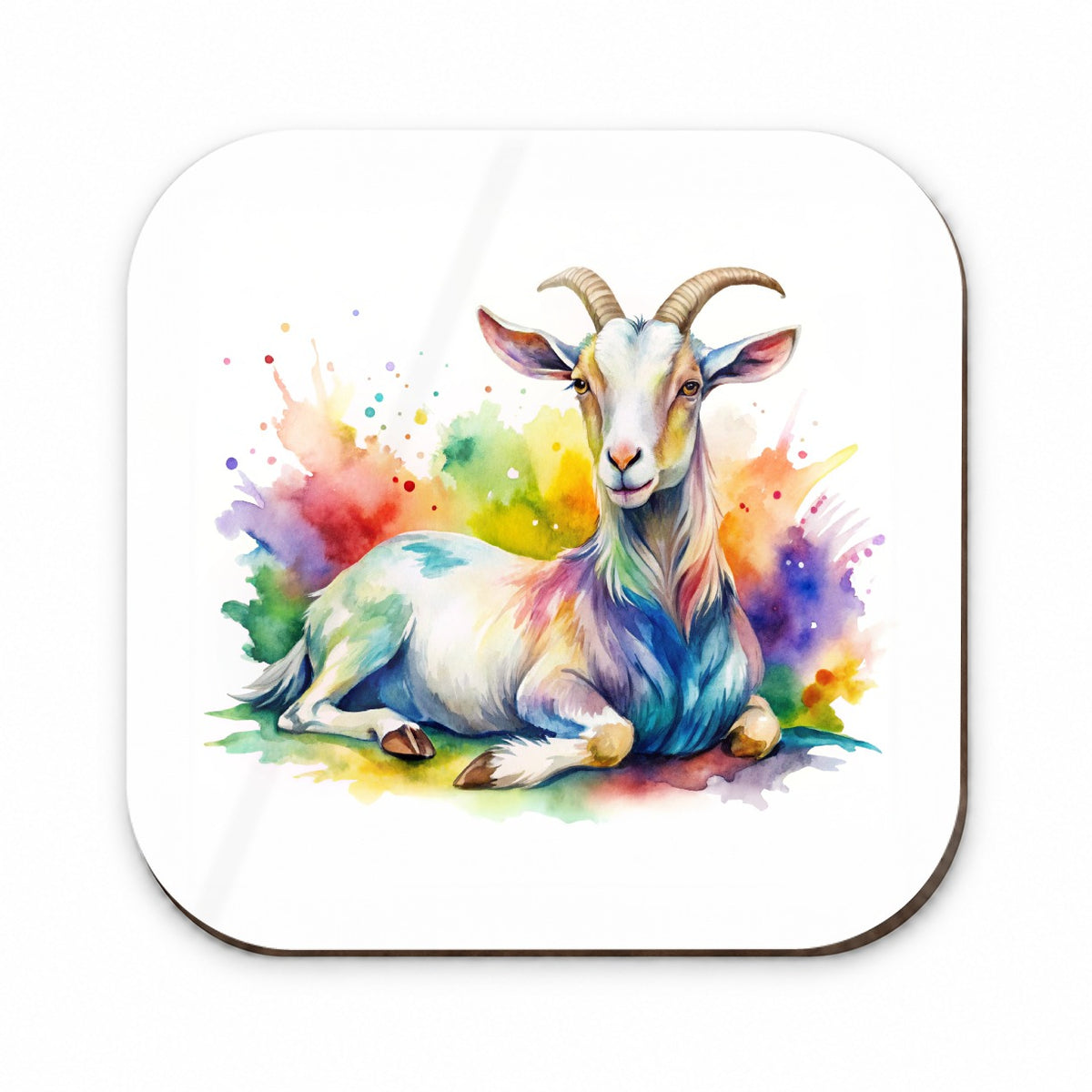 Fainting Goat Rainbow Colorful Watercolor Fridge Magnet