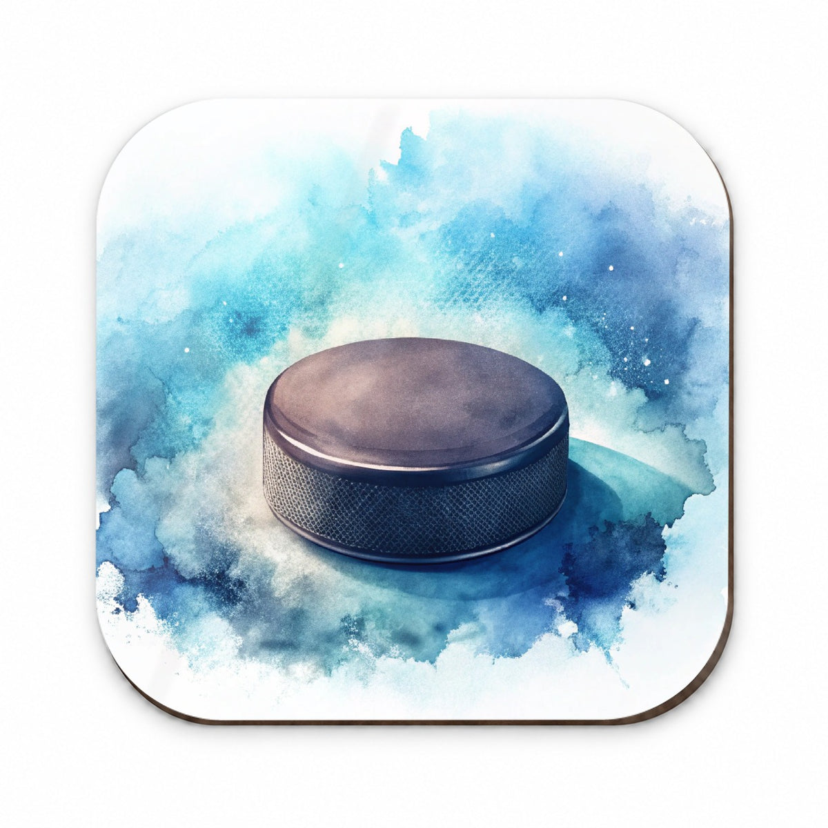 Hockey Puck On Ice Watercolor Fridge Magnet