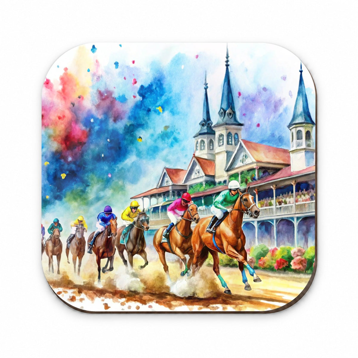 Horse Racing Derby Watercolor Fridge Magnet