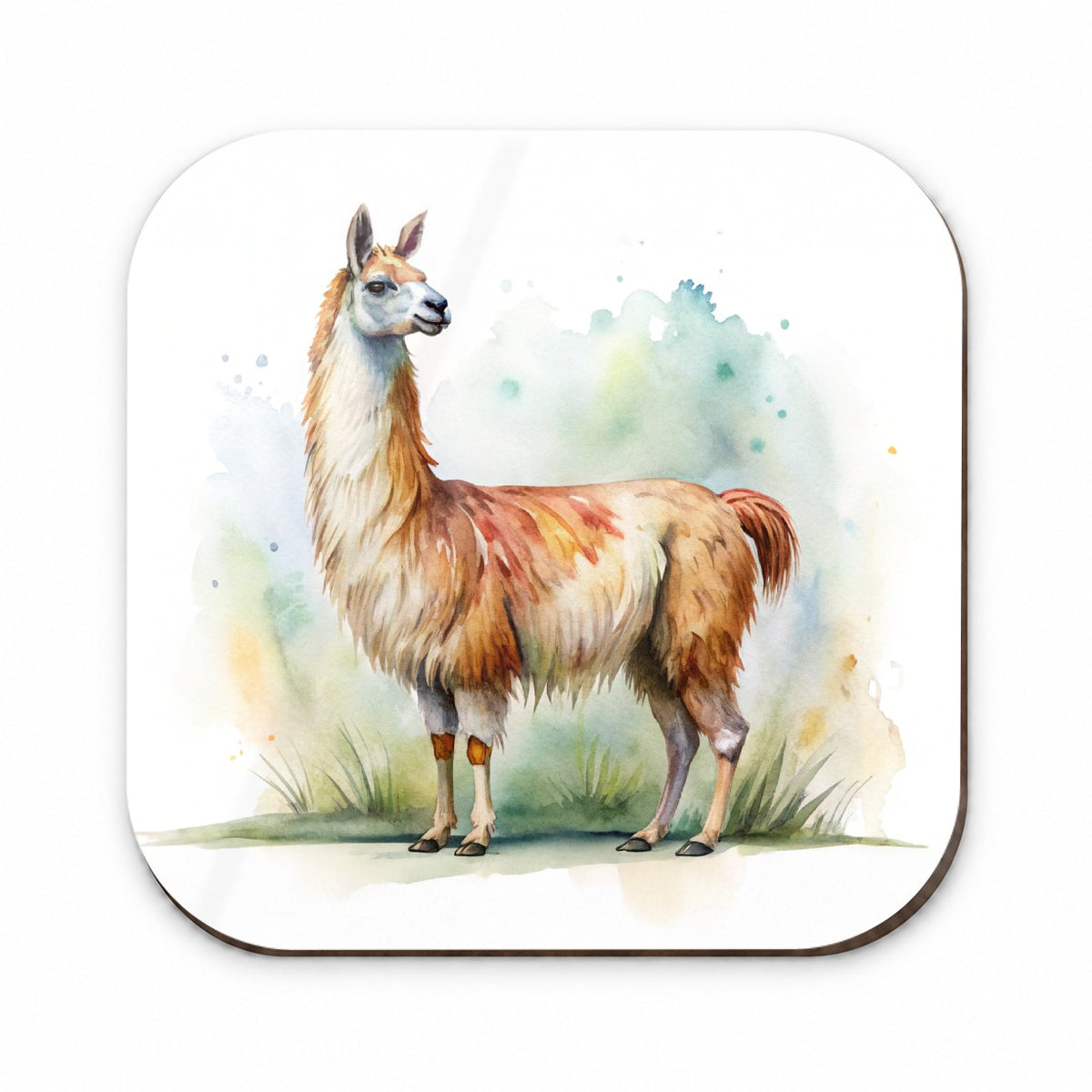 Llama Standing Watercolor Fridge Magnet