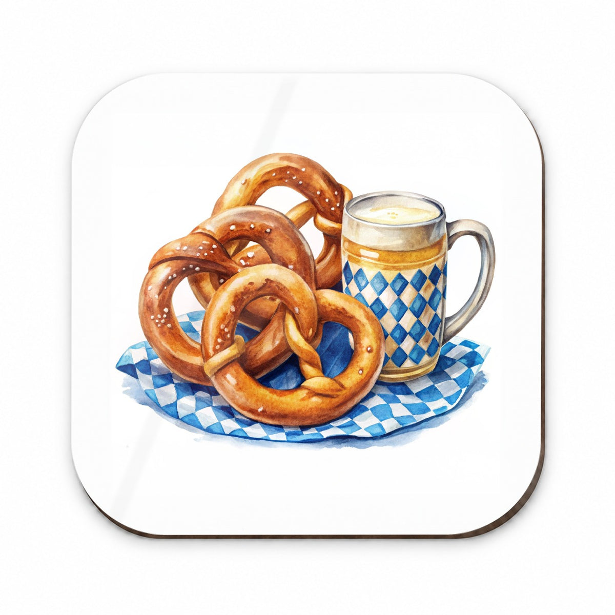 Oktoberfest German Pretzels Watercolor Fridge Magnet