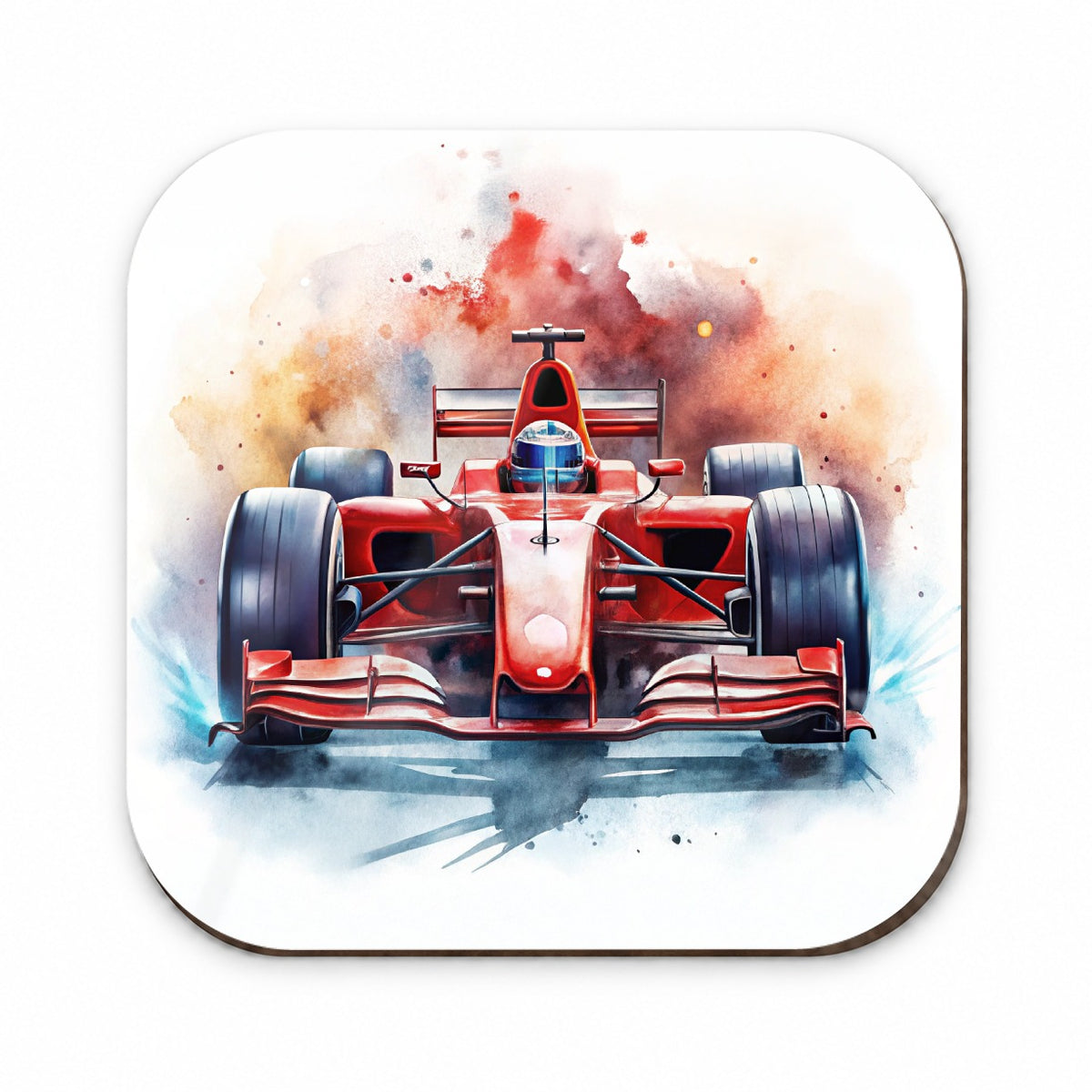 Red Sports Racing Car Watercolor Fridge Magnet