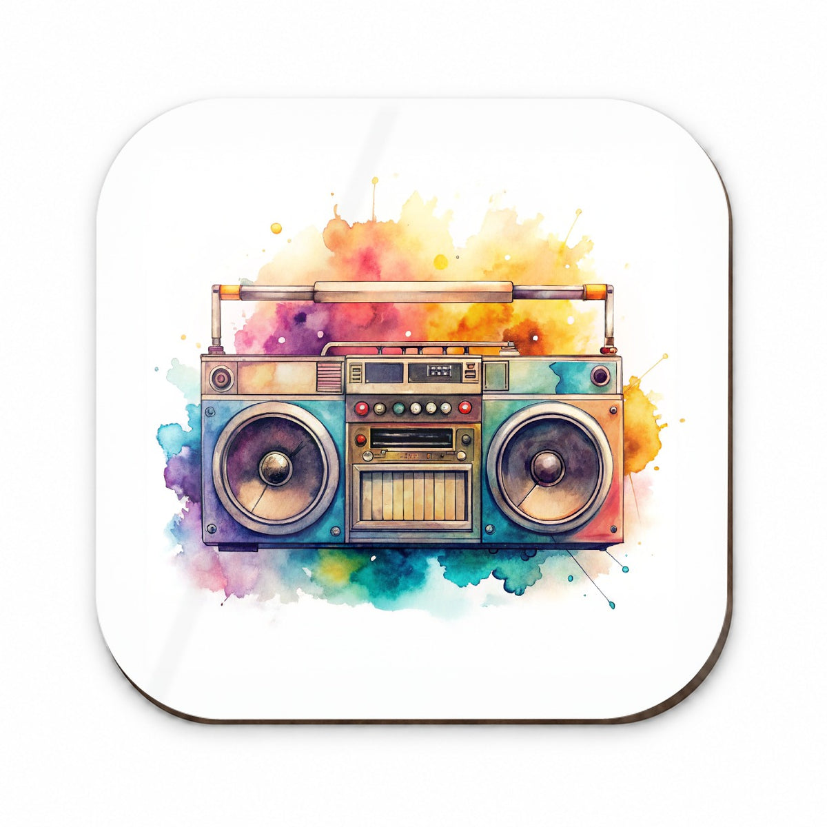 Retro Boom Box Radio Cassette Player Watercolor Fridge Magnet