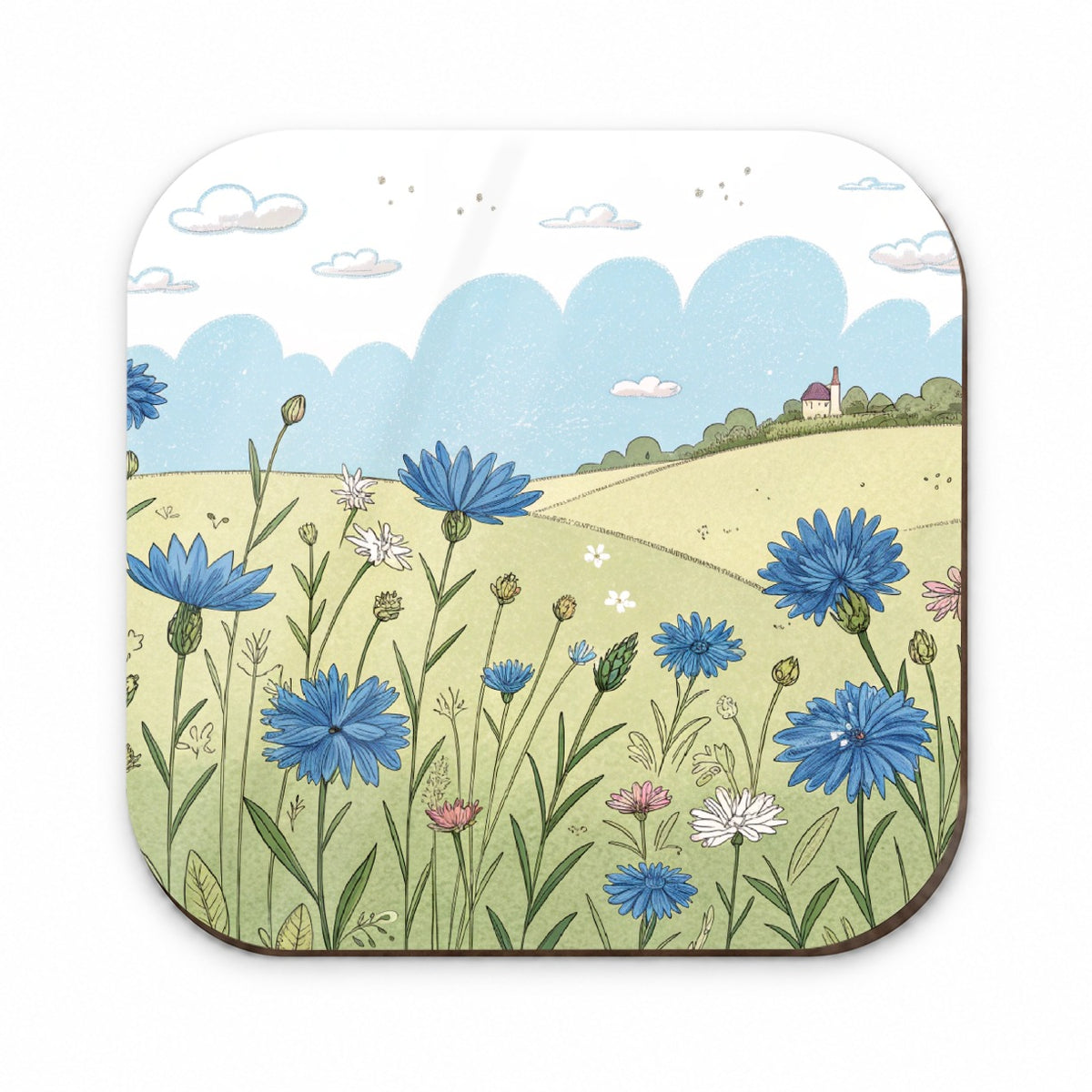 Field Of Cornflowers Flowers Fridge Magnet