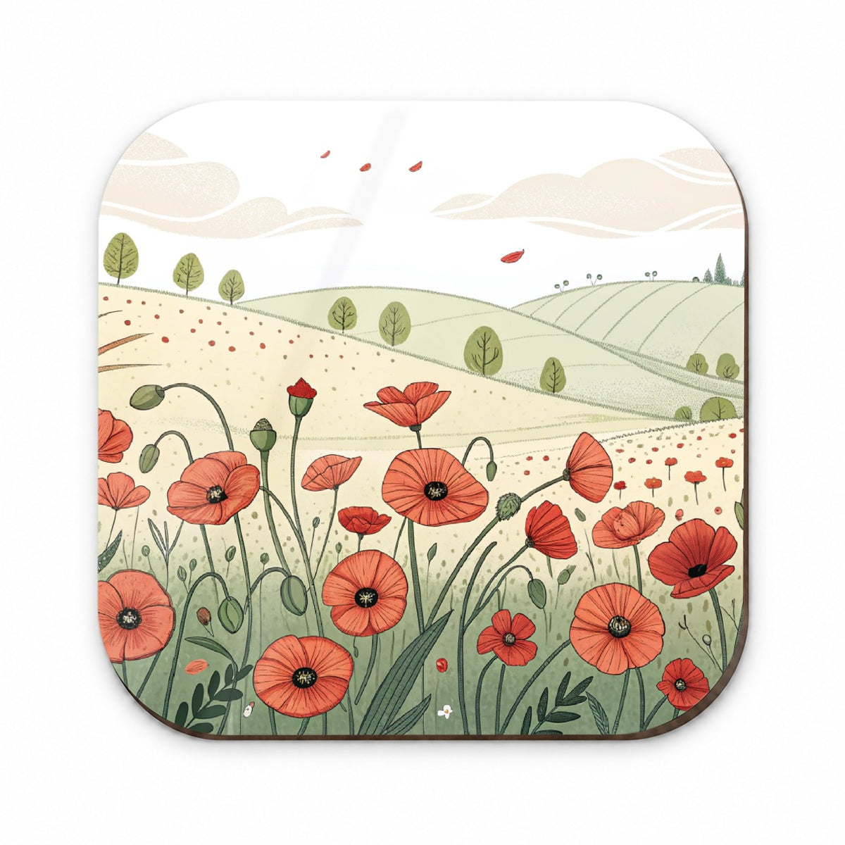 Field Of Poppies Poppy Flowers Fridge Magnet