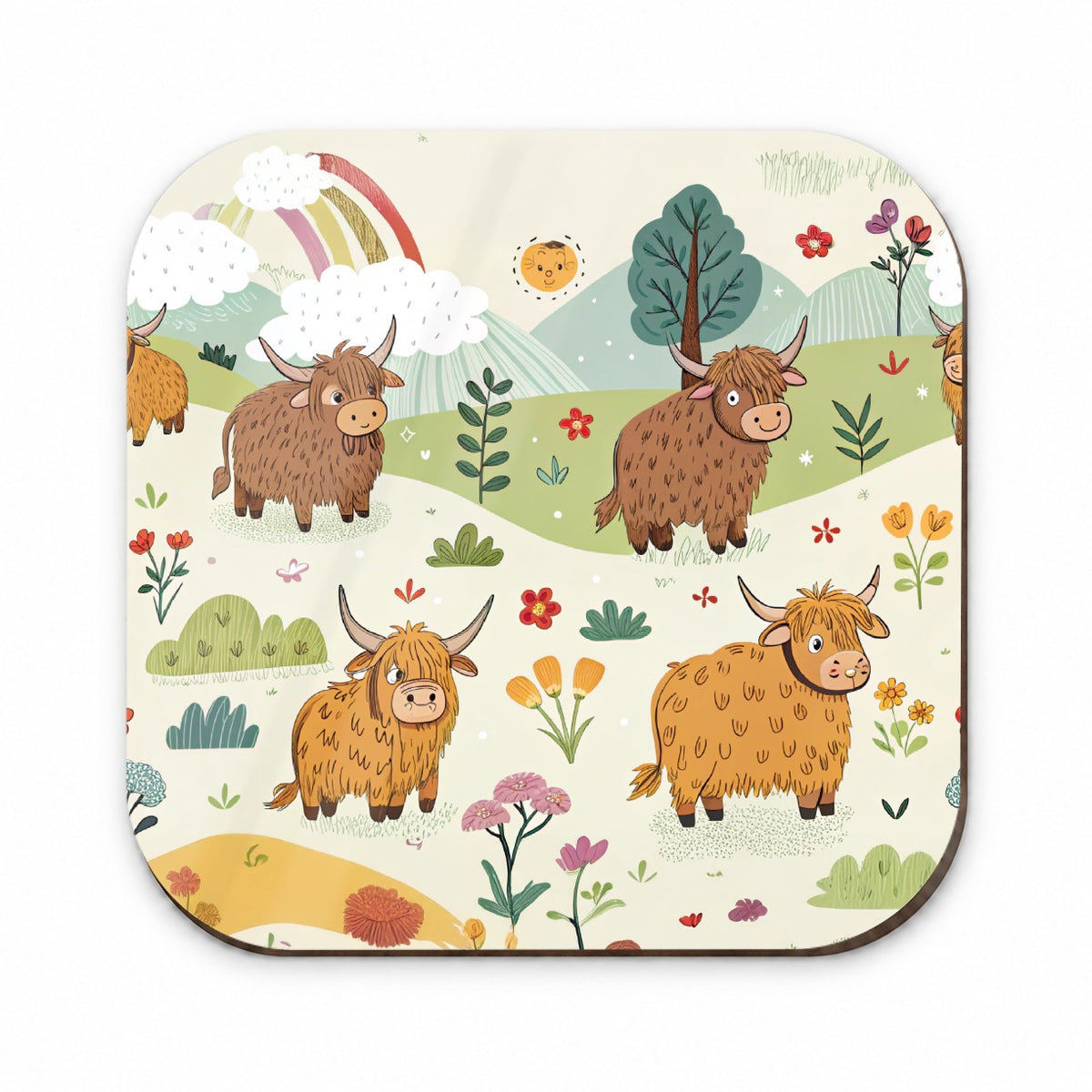 Highland Cows Scattered Fridge Magnet