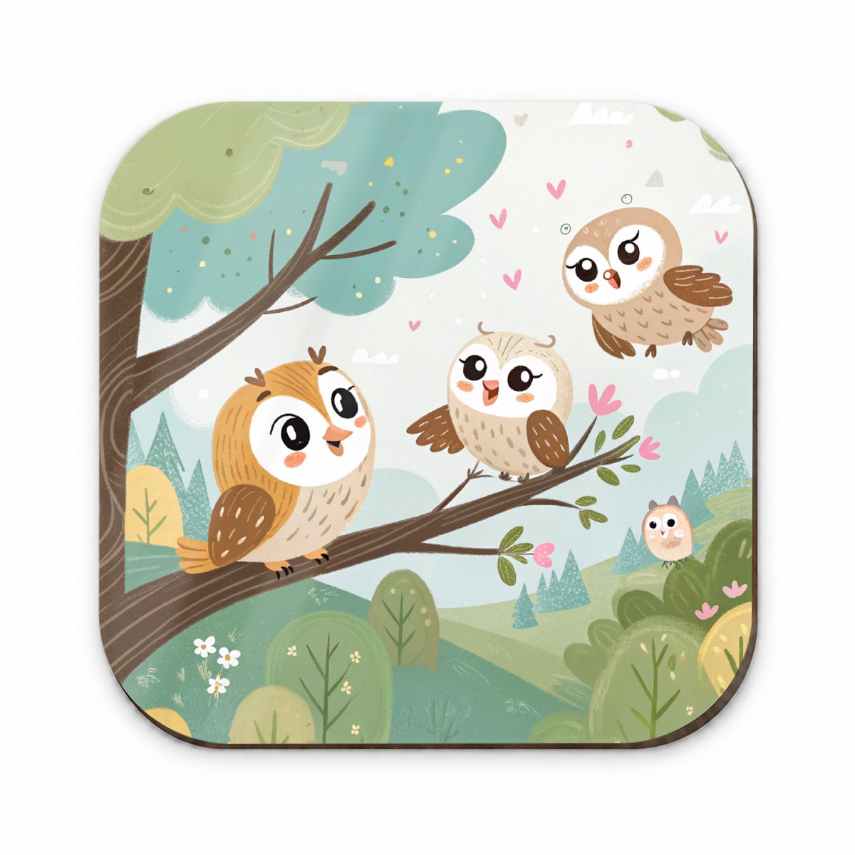 Kawaii Barn Owls Fridge Magnet