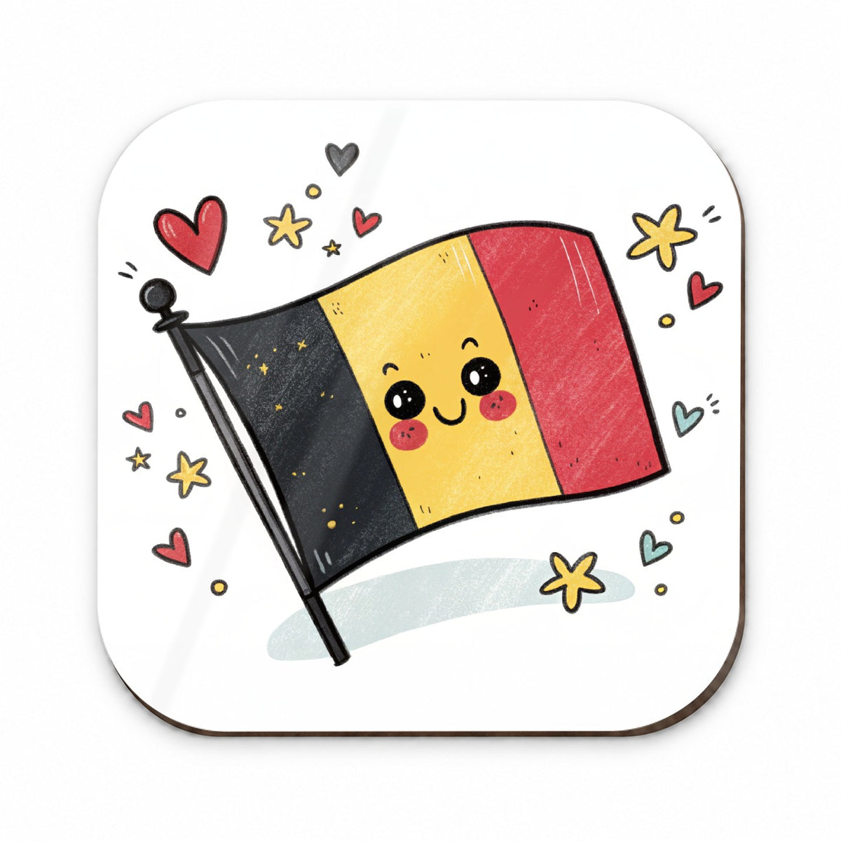Kawaii Belgium Flag Fridge Magnet