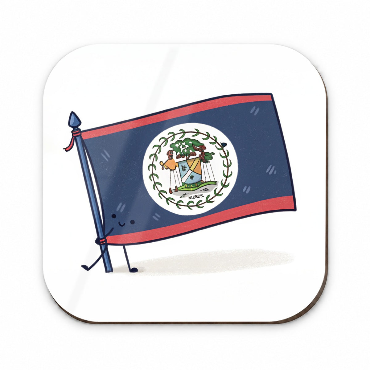 Kawaii Belize Flag Fridge Magnet