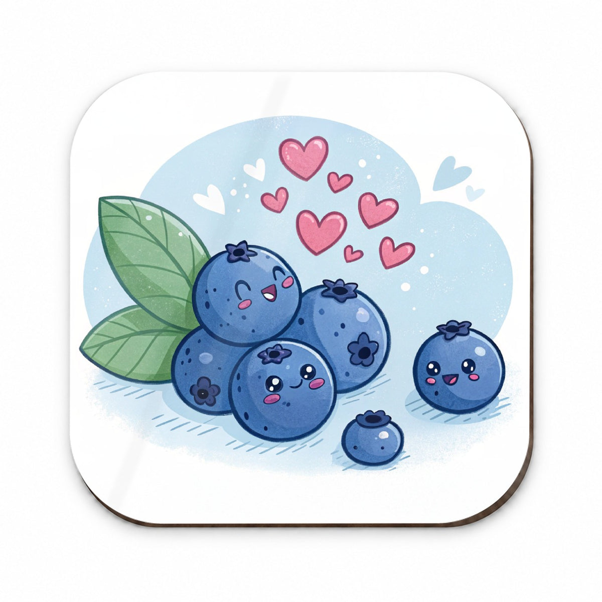 Kawaii Blueberries And Hearts Fridge Magnet