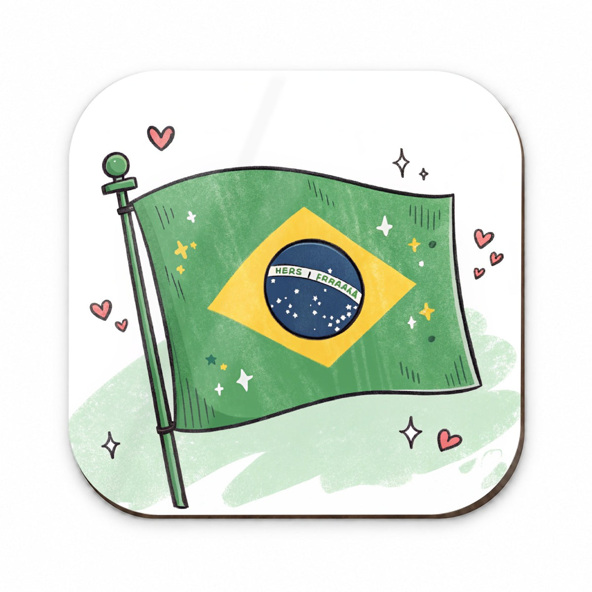Kawaii Brazil Flag Fridge Magnet