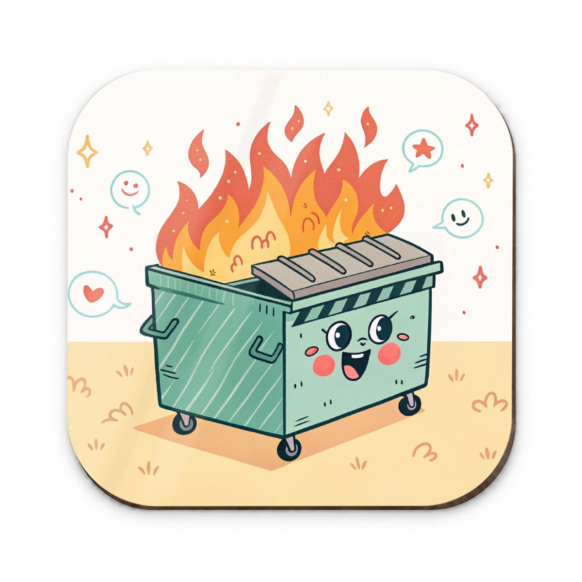 Kawaii Dumpster Fire Fridge Magnet