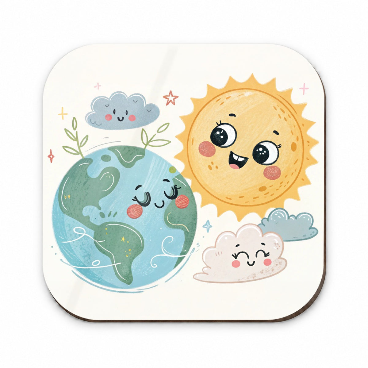 Kawaii Earth And Sun Fridge Magnet