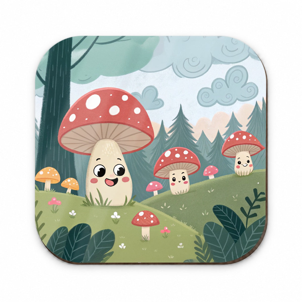 Kawaii Forest Mushrooms Fridge Magnet