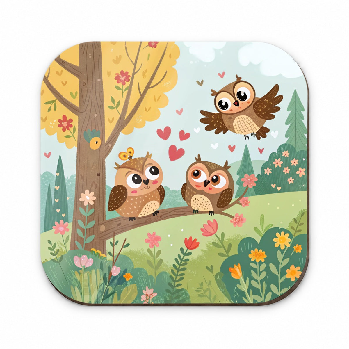Kawaii Great Horned Owls Fridge Magnet