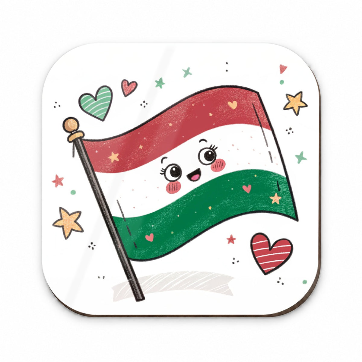 Kawaii Hungary Flag Fridge Magnet