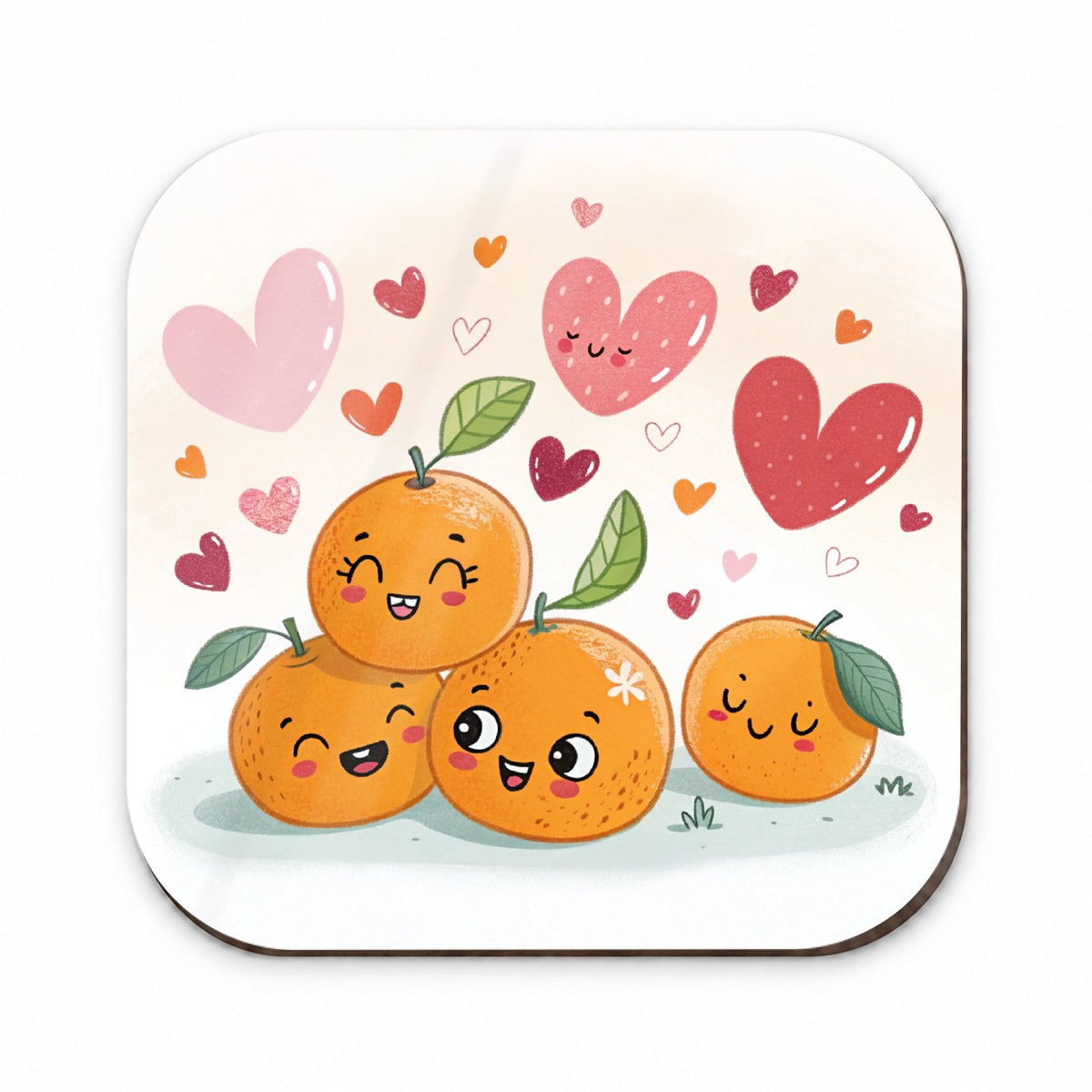 Kawaii Oranges And Hearts Fridge Magnet