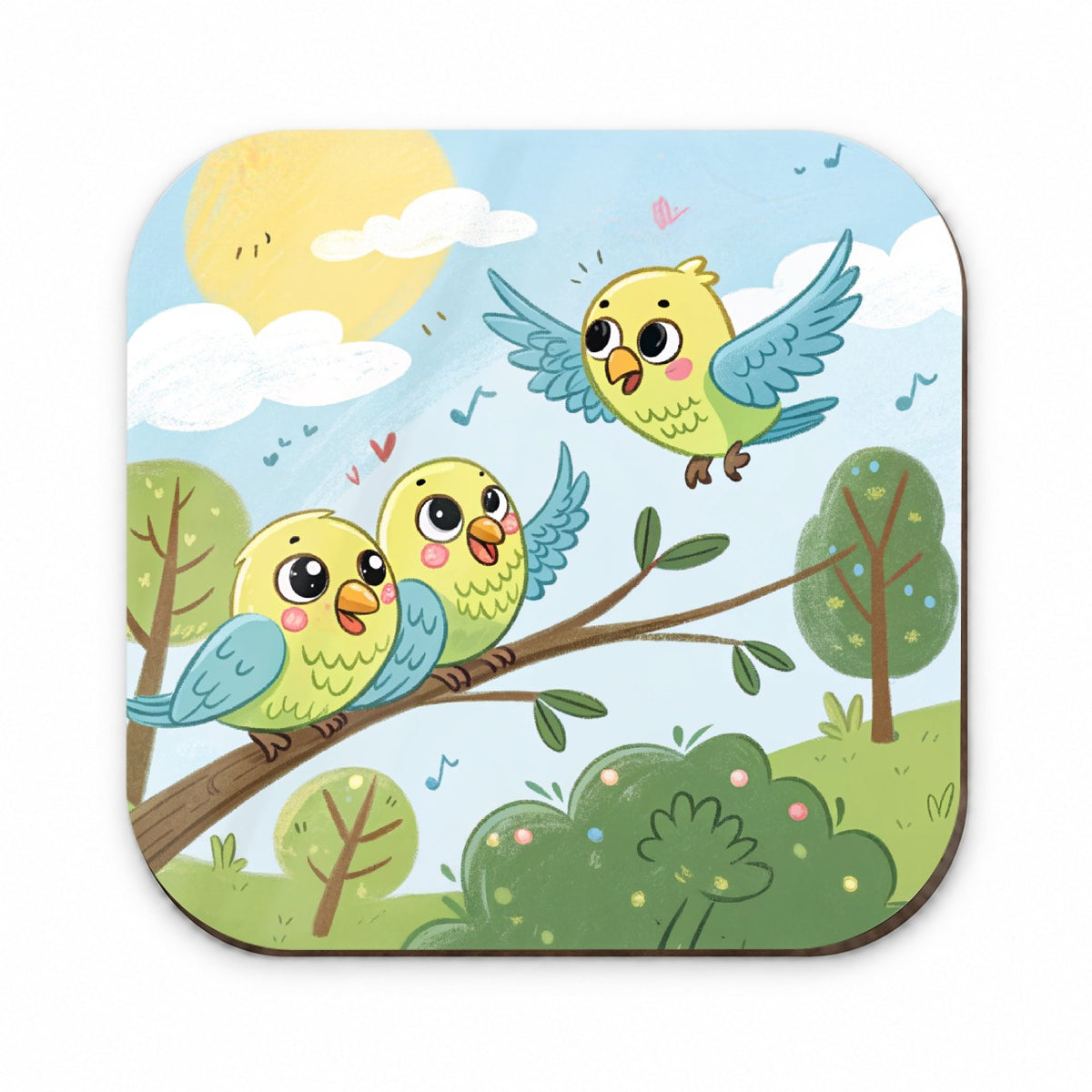 Kawaii Parakeets Fridge Magnet