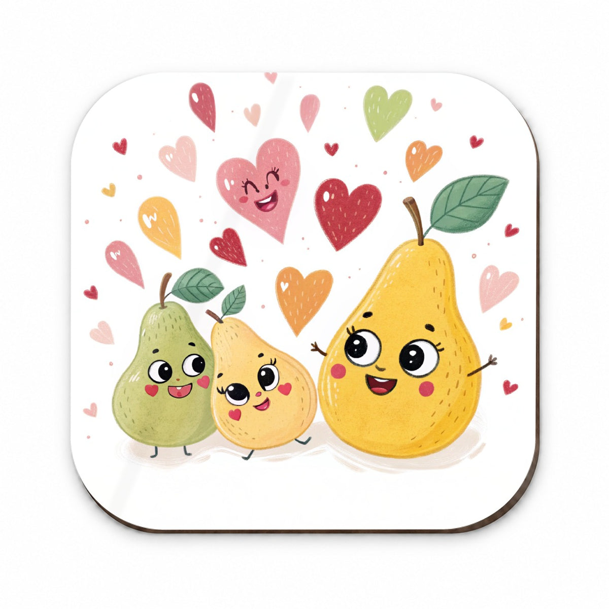 Kawaii Pears And Hearts Fridge Magnet