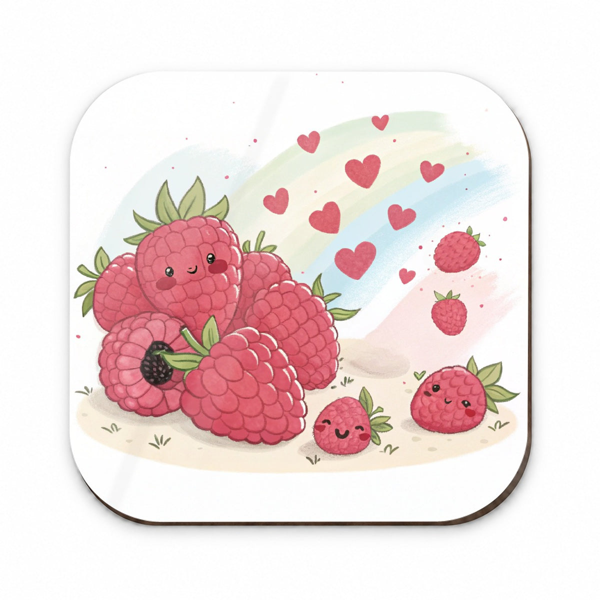 Kawaii Raspberries And Hearts Fridge Magnet