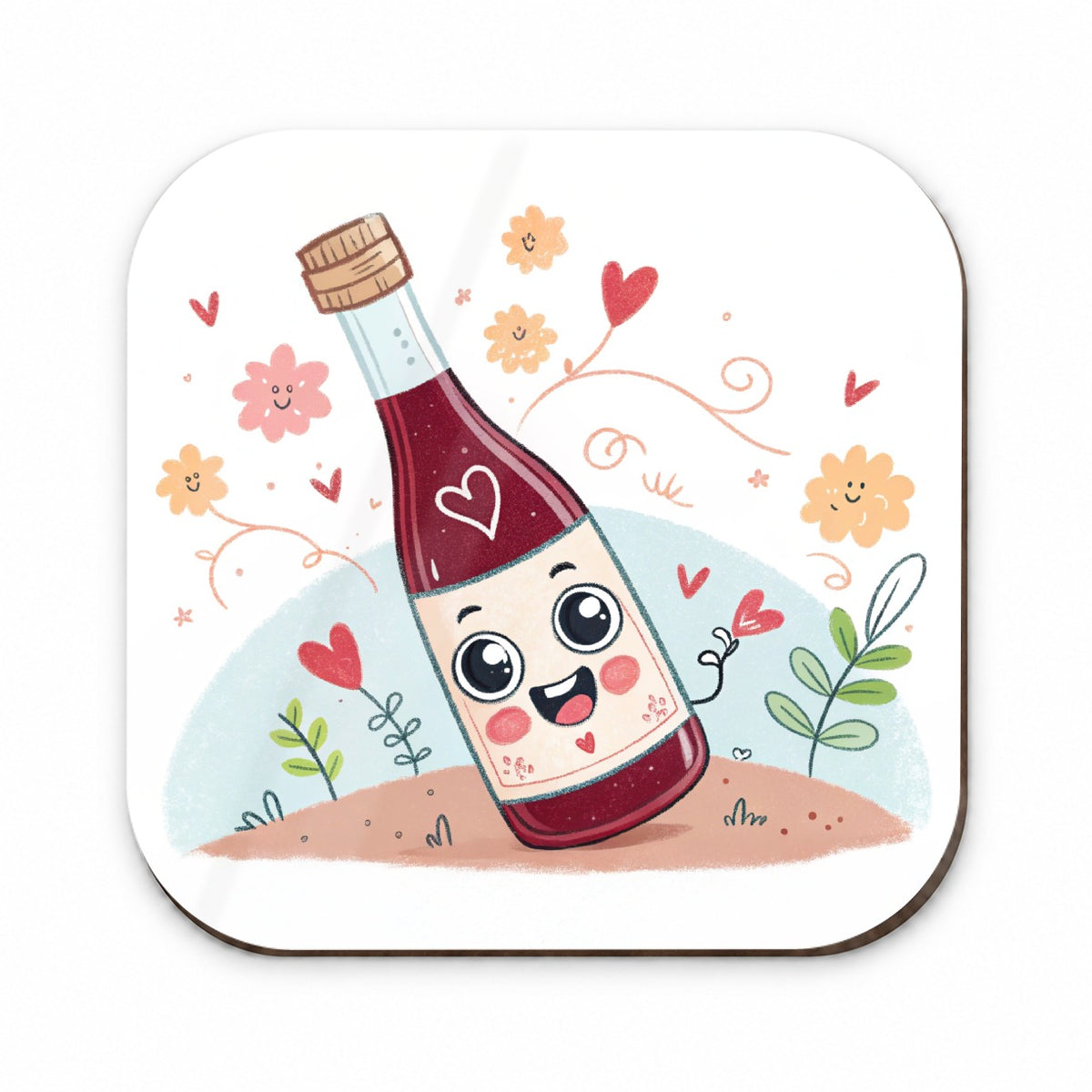 Kawaii Red Wine Alcohol Fridge Magnet