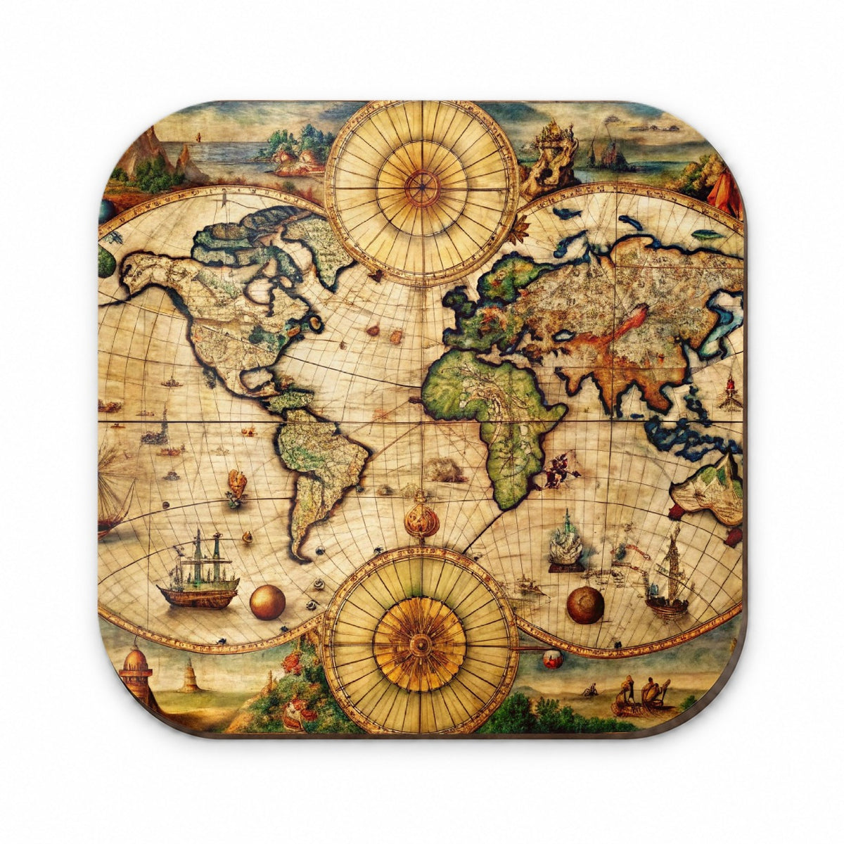 Ancient Nautical World Maritime Map Fridge Magnet