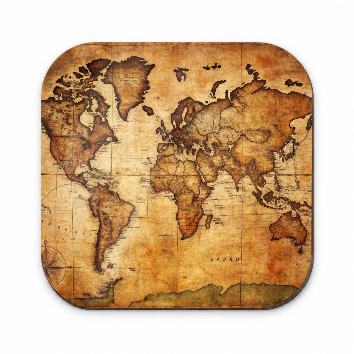 Ancient Worn Map Of The World Continents Fridge Magnet