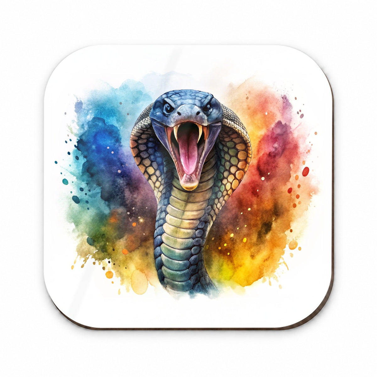 Angry Cobra Snake Reptile Watercolor Fridge Magnet