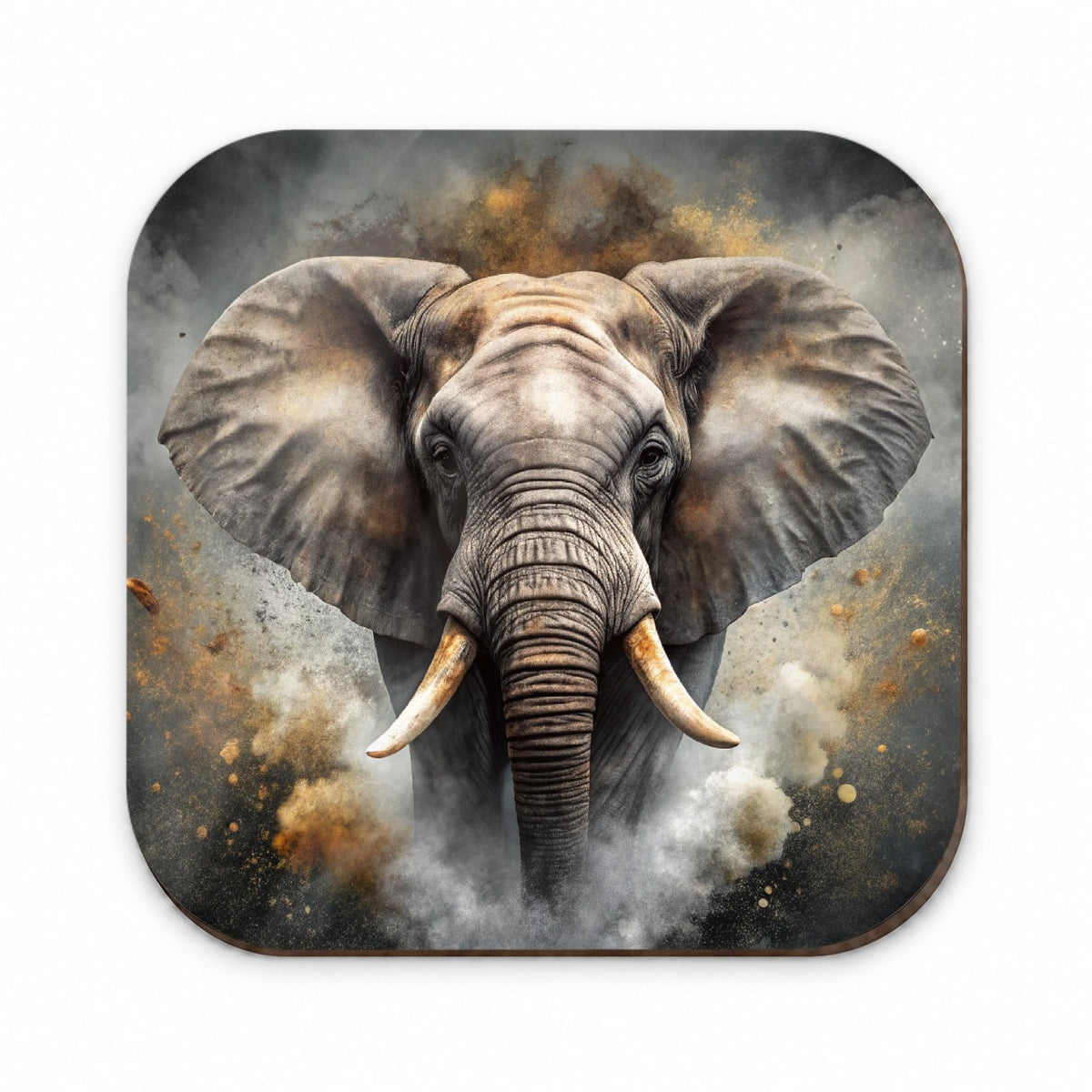 Angry Elephant Black Watercolor Fridge Magnet