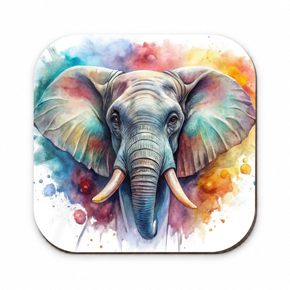 Angry Elephant Colorful Watercolor Fridge Magnet