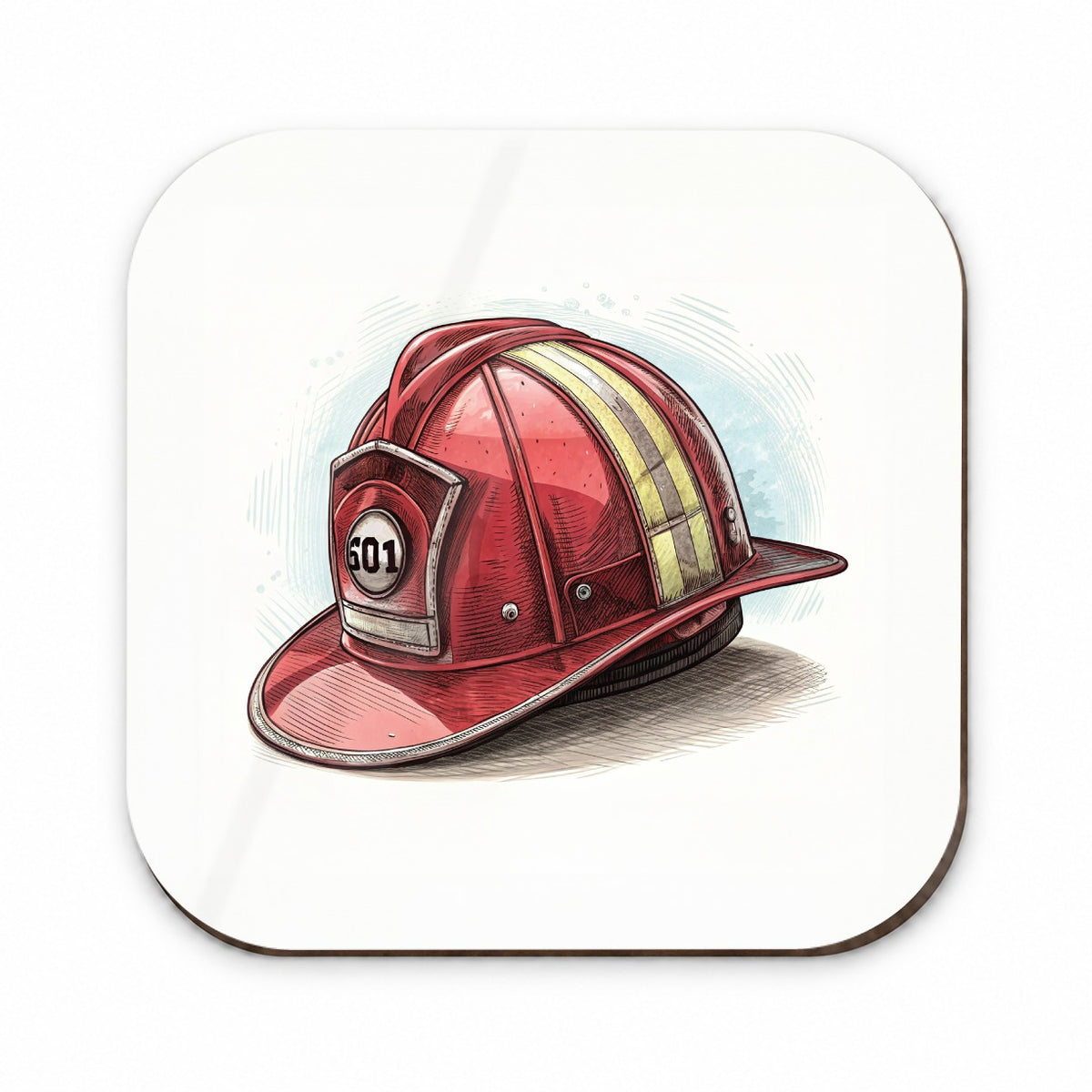 Classic Red Firefighter Fireman Helmet Fridge Magnet