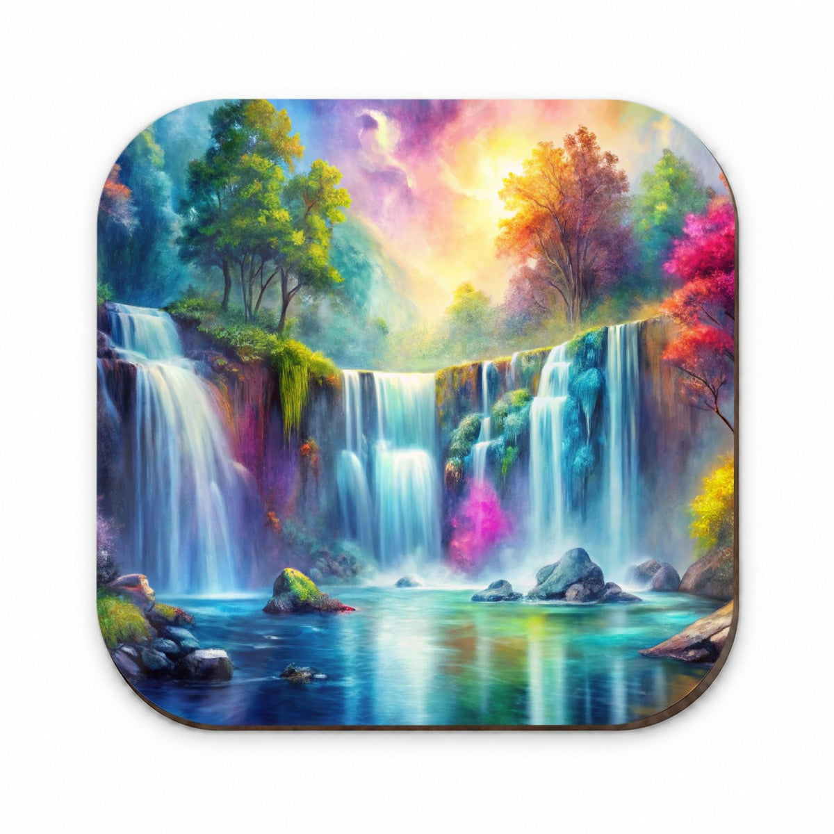 Colorful Fantasy Forest Waterfalls Fridge Magnet