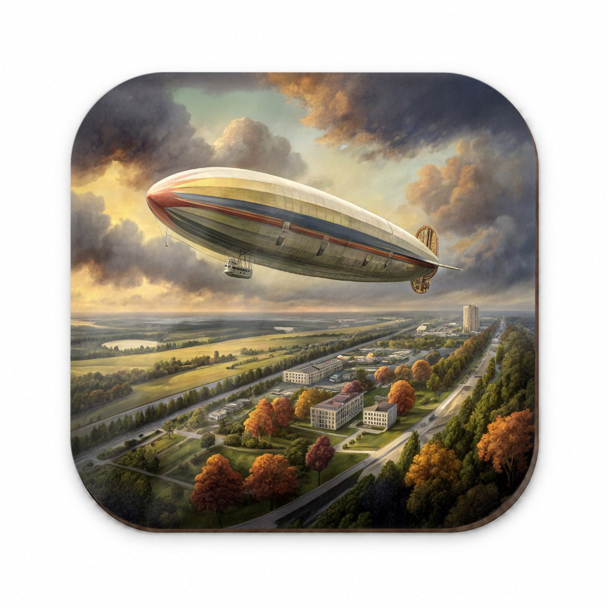 Dirigible Airship In Flight Over New Jersey Fridge Magnet