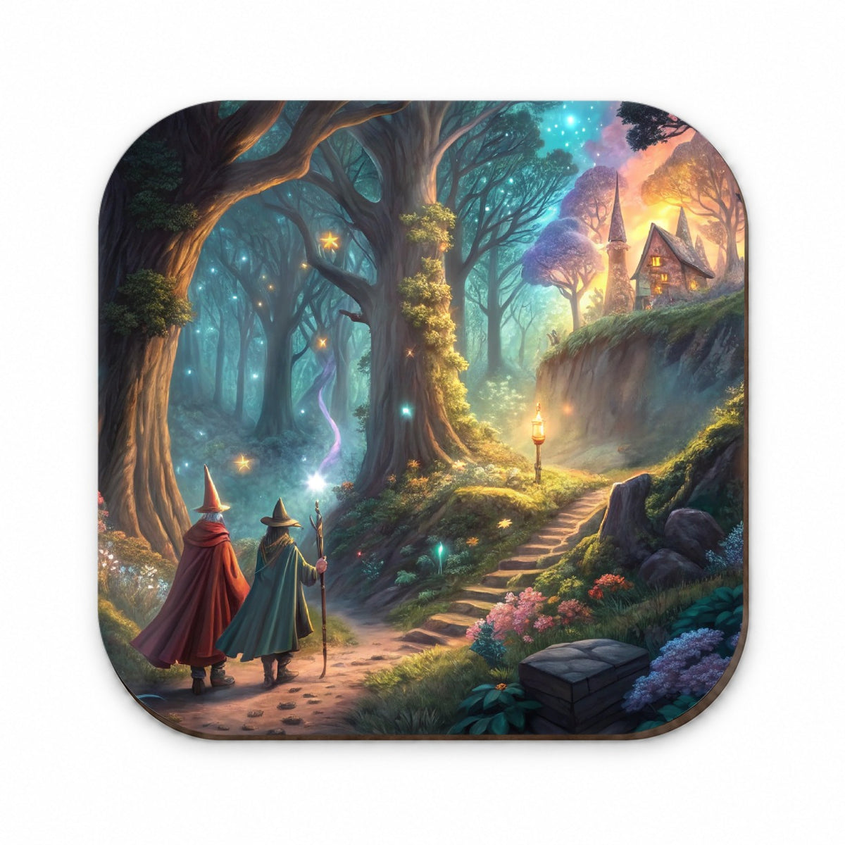 Fantasy Forest with Wizards Fridge Magnet