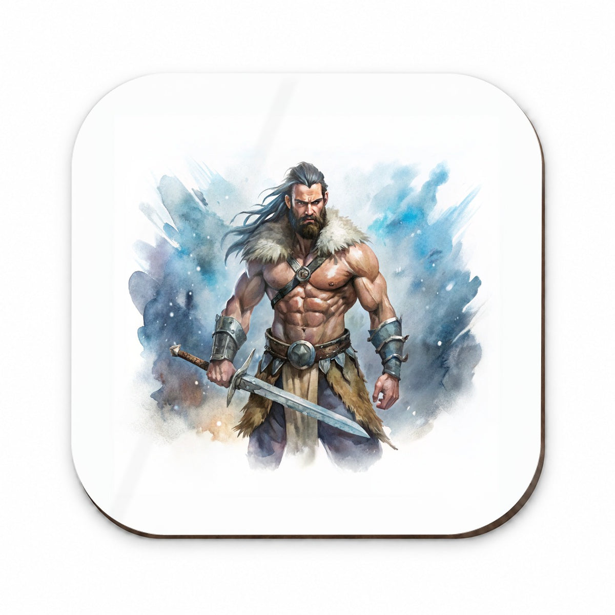 Fantasy Male Barbarian With Two-Handed Sword Fridge Magnet