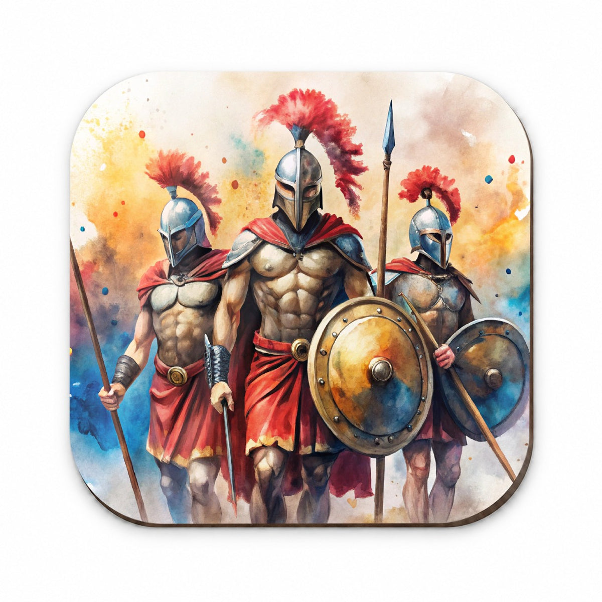 Greek Warriors Spartans Watercolor Fridge Magnet