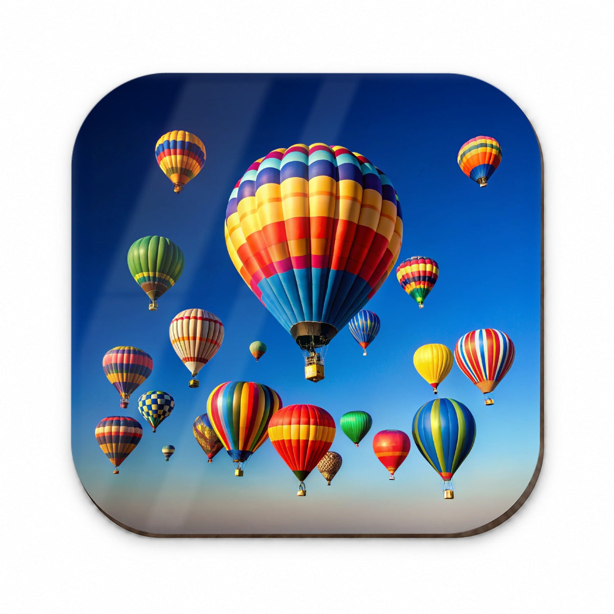 Hot Air Balloons Against a Blue Sky Fridge Magnet